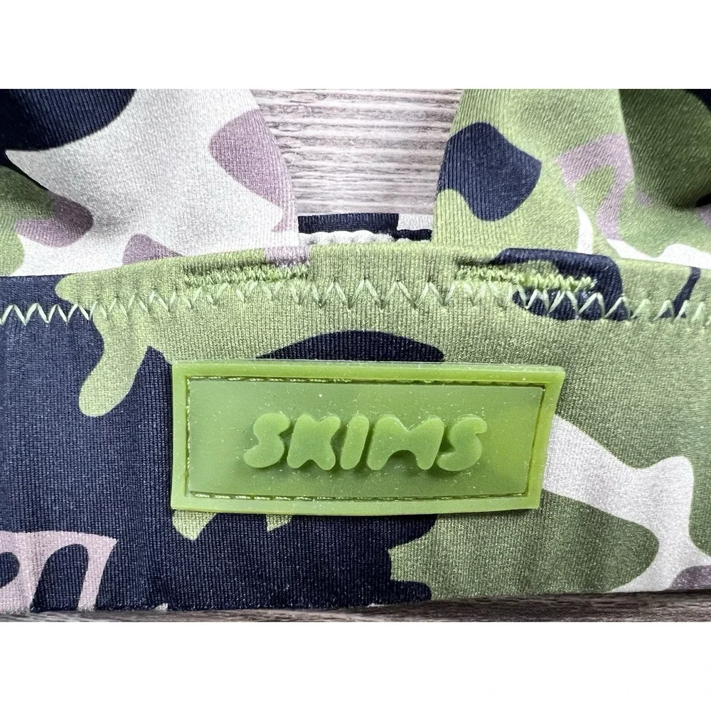Skims Plunge Bikini Top Bra Camouflage Non-Padded Wire‎ Free Sz 4XL Beach Resort